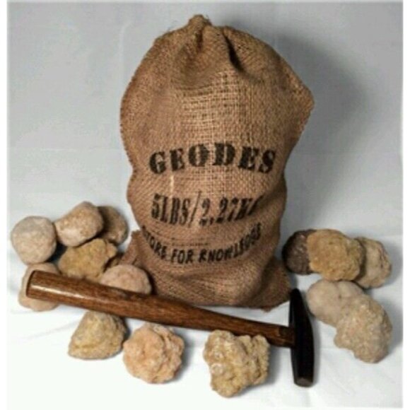 1 lb Break Your Own Whole Moroccan Tracas Quartz Crystal Geodes Sparkle Crack - Picture 1 of 3